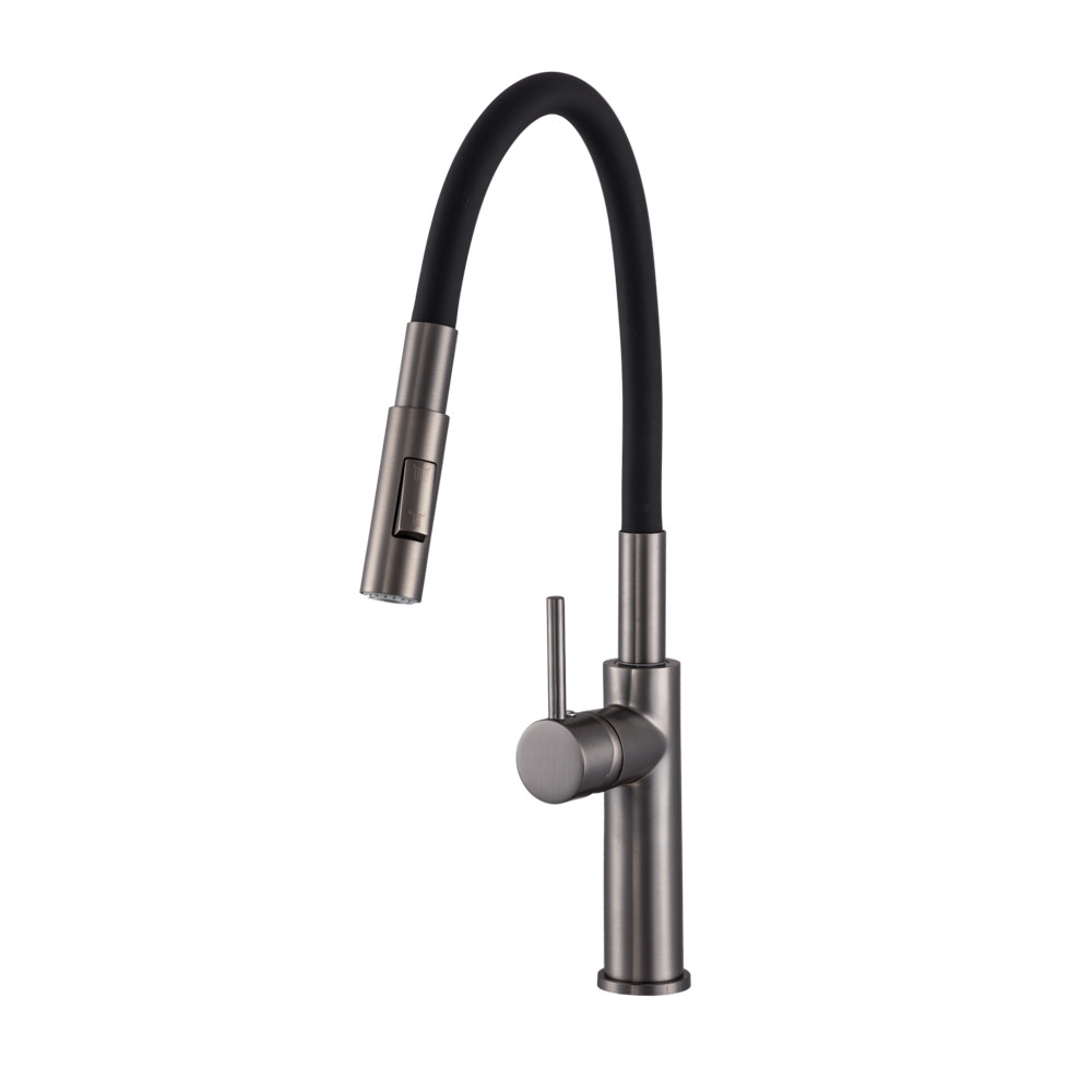 Gamma Florence mosogató csaptelep - flexibilis zuhanyfej - gun metallic / fekete akciós termékkép 1