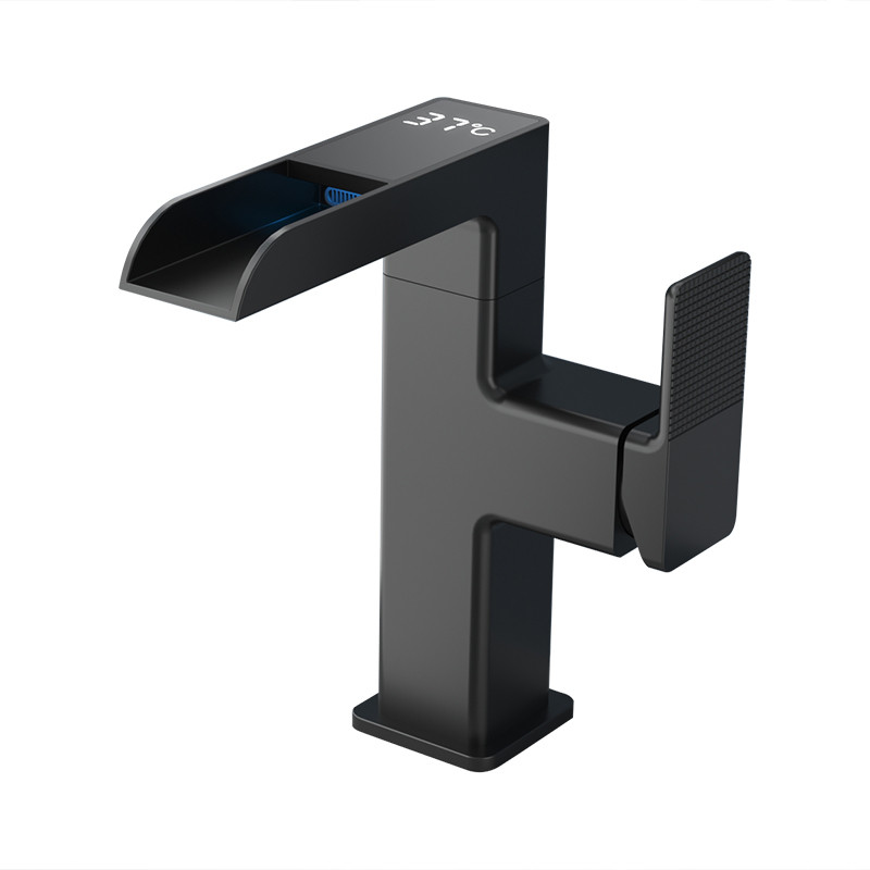 Austler FH-3123 smart mosdó csaptelep - digitális vízhőfok kijelző (fekete) akciós termékkép 1