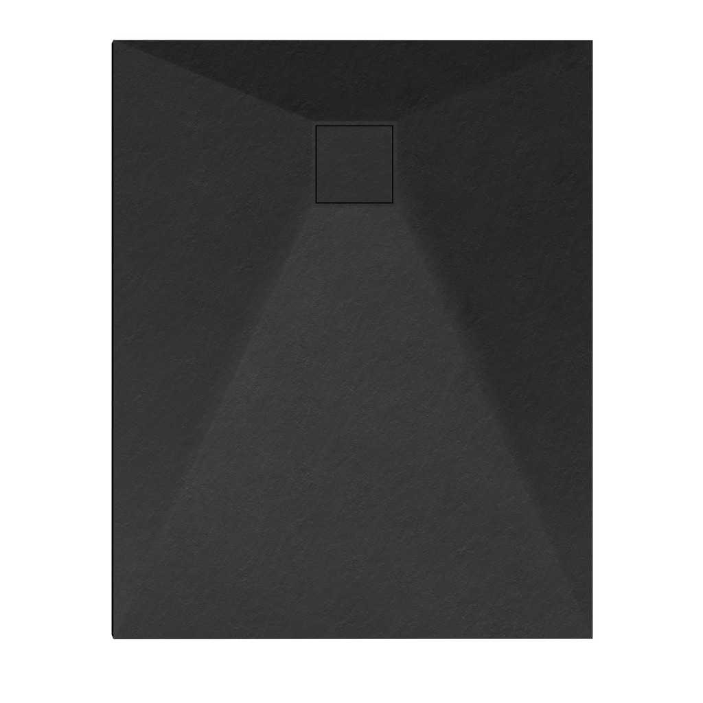 Welland kőhatású zuhanytálca szifonnal 80 x 100 cm - fekete (GT-10080SS) akciós termékkép 1