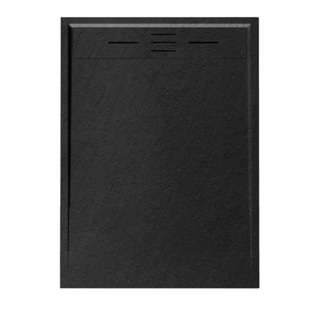 Welland kőhatású zuhanytálca szifonnal 80 x 110 cm - fekete (GT-11080LS) akciós termékkép 1