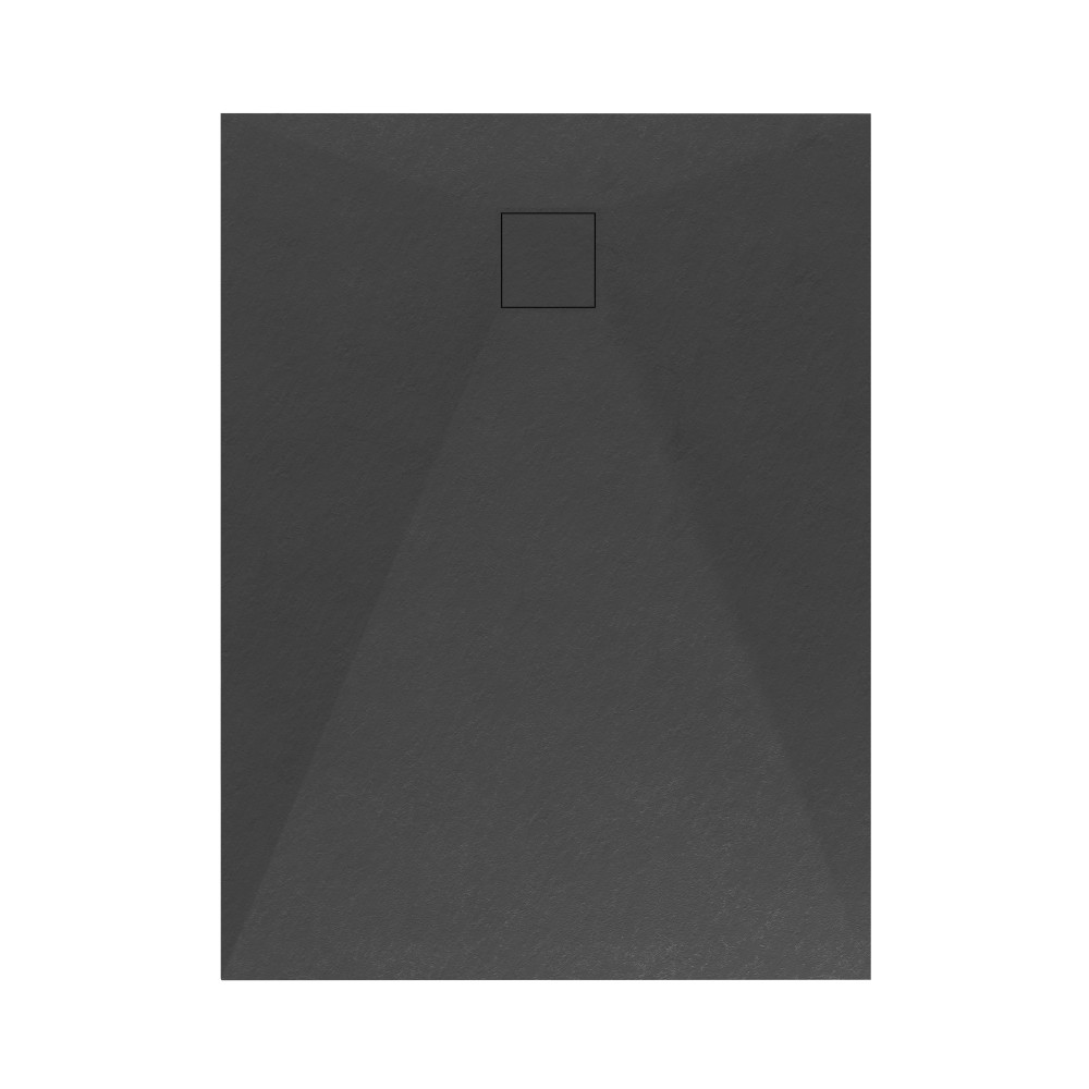 Welland kőhatású zuhanytálca szifonnal 90 x 120 cm - fekete (GT-12090SS)