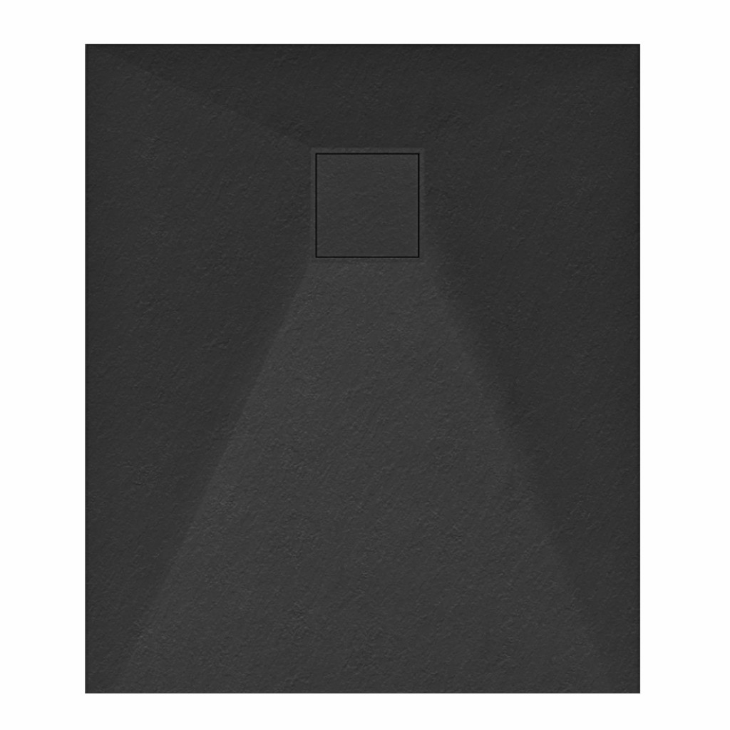 Welland kőhatású zuhanytálca szifonnal 80 x 90 cm - fekete (GT-9080SS) akciós termékkép 1