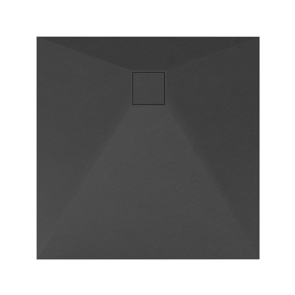 Welland kőhatású zuhanytálca szifonnal 90 x 90 cm - fekete (GT-9090SS) akciós termékkép 1