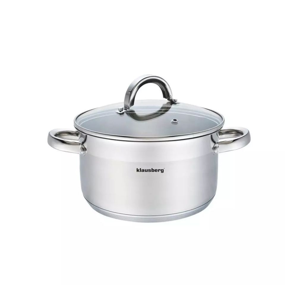 Klausberg Premium lábos 3.5L, Ø20 cm- rozsdamentes acél, edzett üveg fedő (KB-7124) akciós termékkép 1