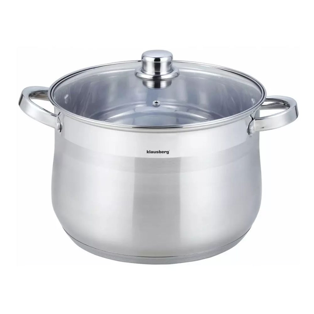 Klausberg fazék 10.7L, Ø26 cm- rozsdamentes acél, edzett üveg fedő (KB-7164) akciós termékkép 1