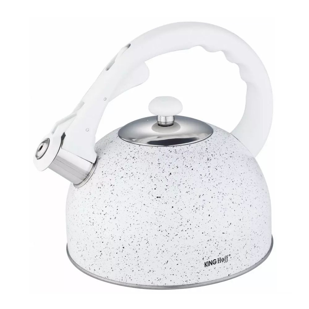 Kinghoff teáskanna, sípszóval, fehér gránit mintás, 2.6L (KH-1407) akciós termékkép 1