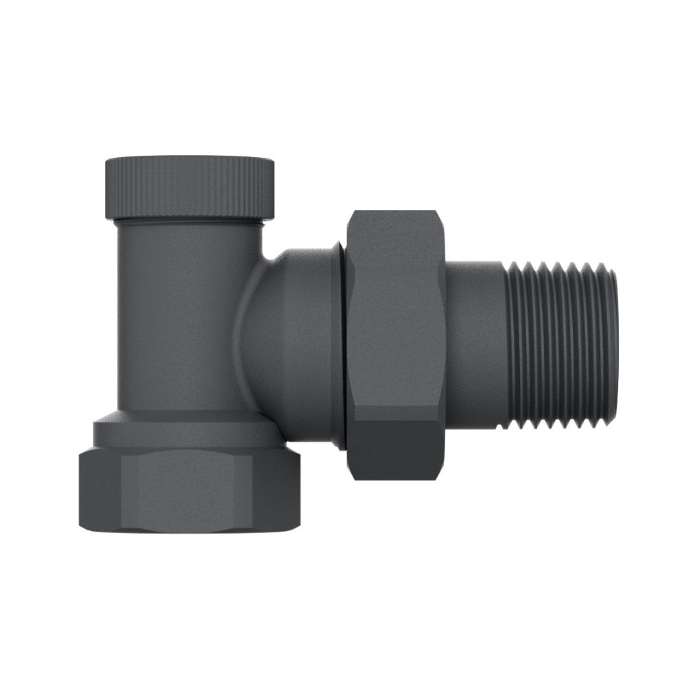 Radiátor sarok szelep - 1/2&quot; (visszatérő) - szürke akciós termékkép 1