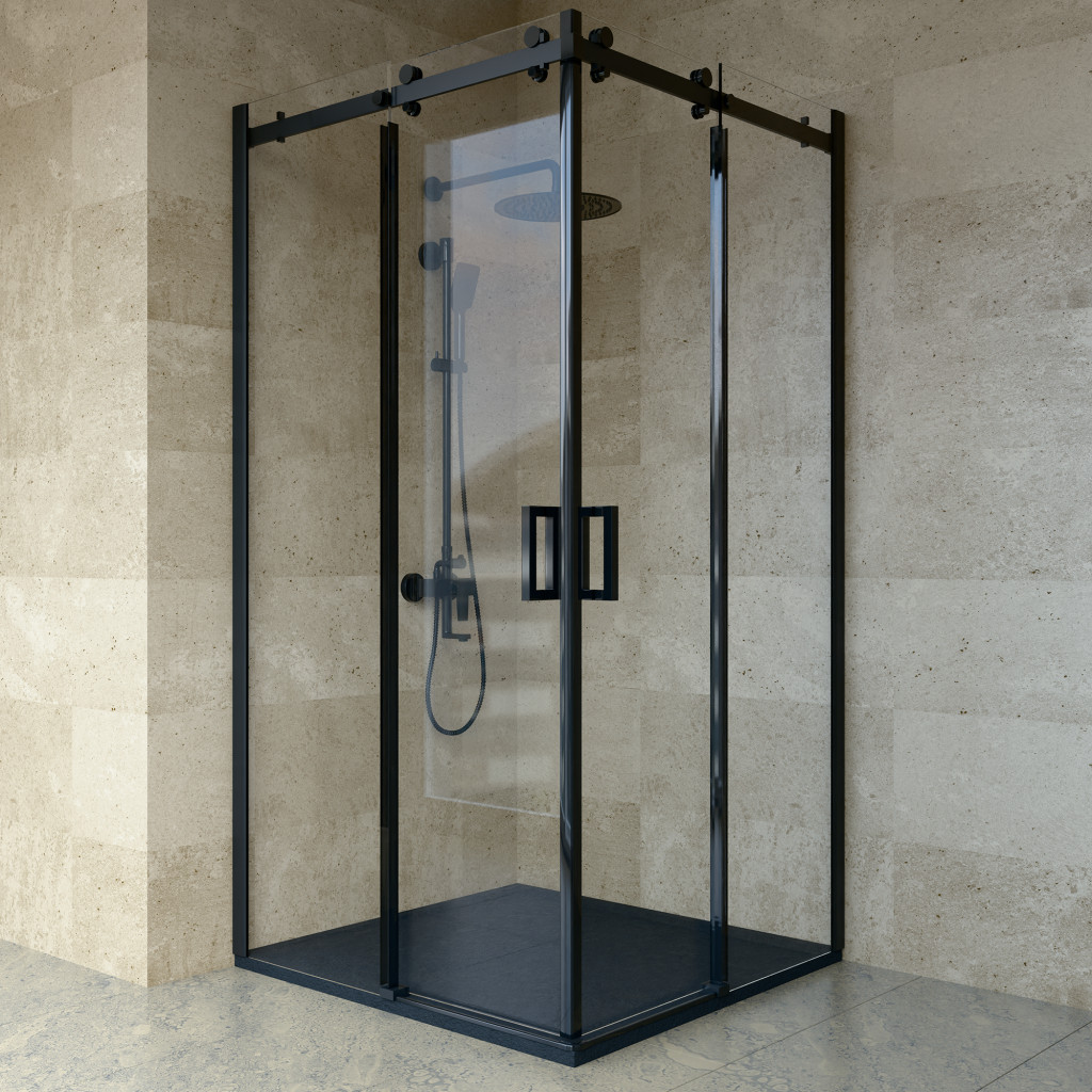 Welland Luxury-Line NSPA-100100 zuhanykabin - 100 x 100 cm - fekete profil akciós termékkép 1