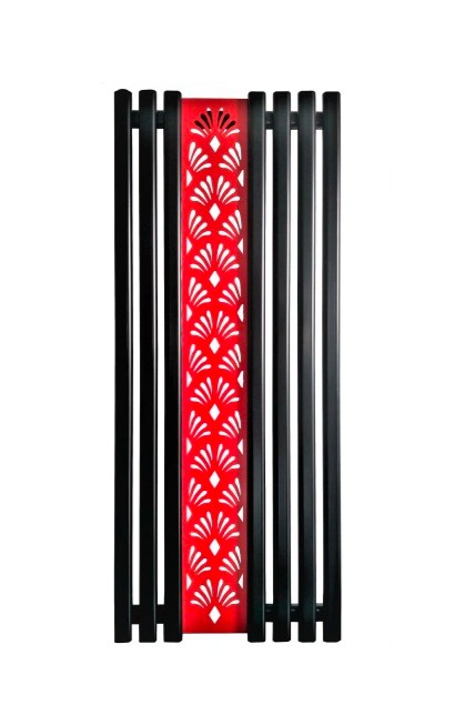 Design radiátor Weberg Argus Floral 150x62 cm (fekete - piros) akciós termékkép 1